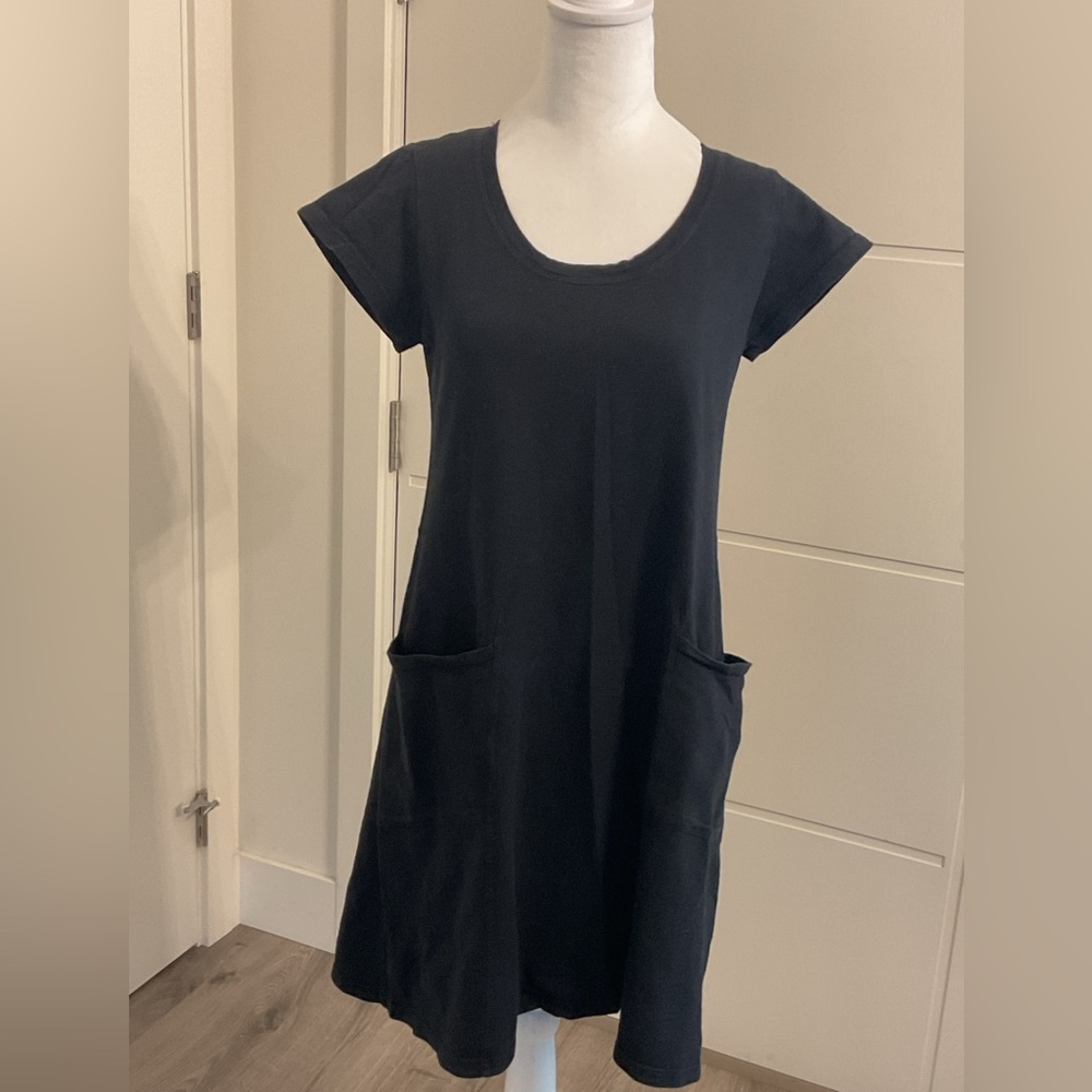 Fresh Produce Black  T-shirt Sundress with pockets .